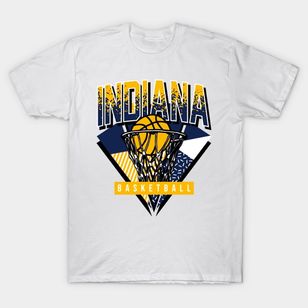 Indiana Basketball 90s Throwback T-Shirt by funandgames